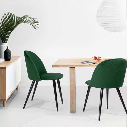 372 - 2 x Dungorbery green upholstered dining chairs RRP £99 - Boxed and require assembly