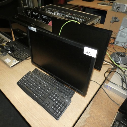 2471 - 2 x pc monitors by HP & LG and 2 cordless keyboards, no usb receivers - trade