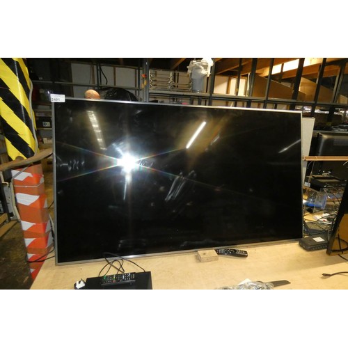 2491 - A large slim bezel 65 inch smart TV by LG type 65UH770V with pointer remote control & stand - trade