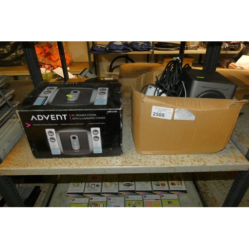 2508 - 2 x computer media systems with subwoofers and speakers - trade