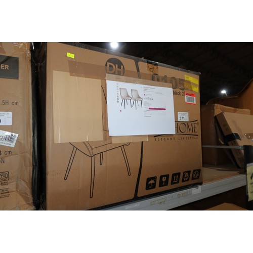 371 - 2 x Chipman Cappuccino upholstered dining chairs RRP £199 - Boxed and require assembly