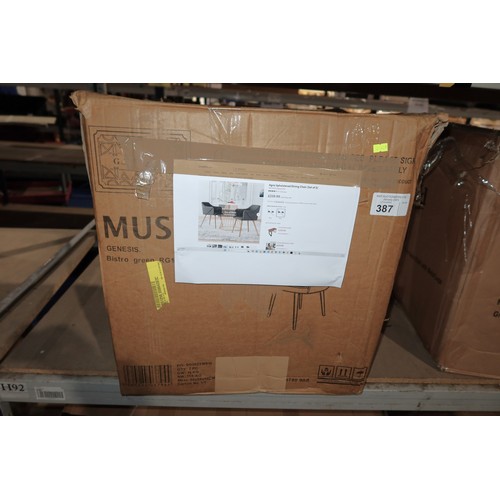 387 - 2 x Agra dining chairs RRP £239 - Boxed and require assembly