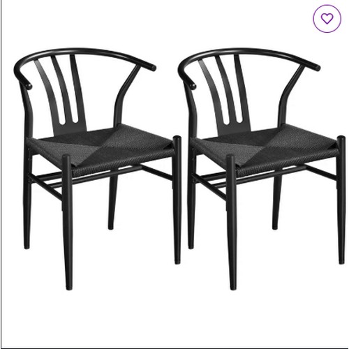 384 - 2 x color low back black coloured side chairs RRP £123 - Boxed and require assembly