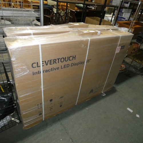 2506 - A boxed, unused, 65 inch touch screen interactive display monitor by Clevertouch with an Android mod... 