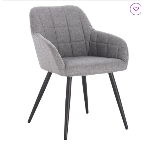 388 - 2 x Polsterstuhl Lucerne light grey upholstered chairs RRP £115 - Boxed and require assembly