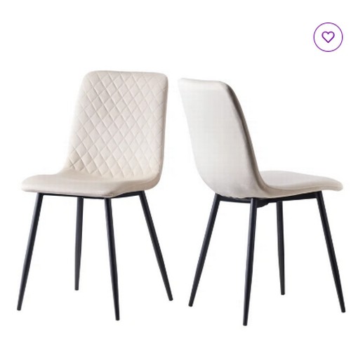 398 - 2 x Fairmont Park beige upholstered dining chairs RRP £75 - Boxed and require assembly