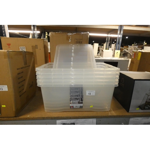 14 - 5 x Wham Crystal 45L storage boxes with lids RRP £45 for the 5