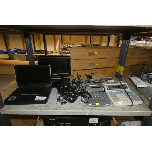 2513 - 2 x dvd players and 2 x calculators with print function - trade