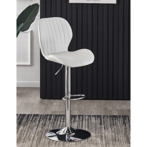 416 - 2 x Pompei white upholstered bar stools RRP £109 - Boxed and require assembly