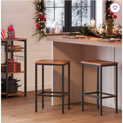 417 - 2 x Mayfair 65cm bar stools RRP £52 - Boxed and require assembly