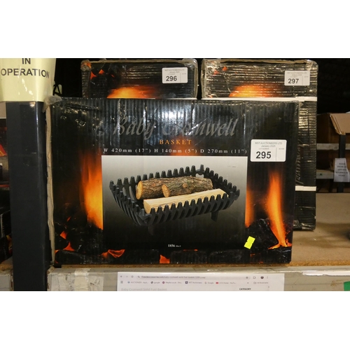 295 - 1 x Baby Cromwell solid fuel fire basket approx 42 x 27 x 14cm high RRP £79 - black