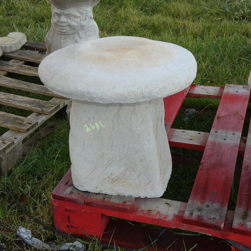 2622 - A large 2 piece concrete staddle stone