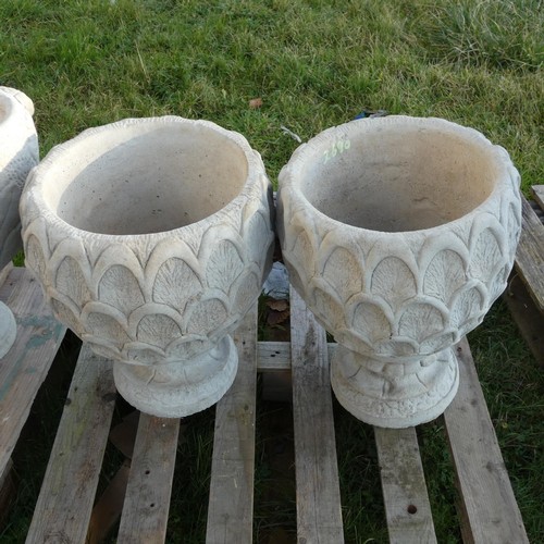 2626 - 2 x pineapple style concrete planters