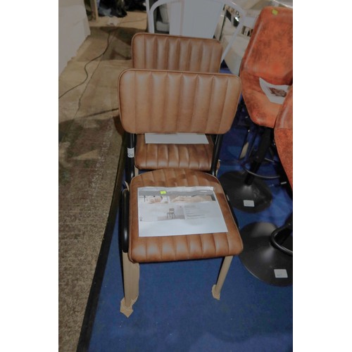 426 - 2 x Arlington leather upholstered restaurant chairs RRP £110 each - Already assembled