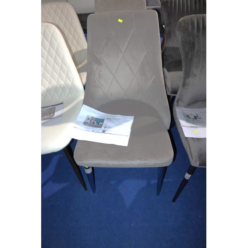 435 - 2 x Hazel grey upholstered dining chairs RRP £162 - Already assembled