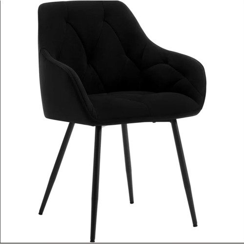 348 - 2 x Bharmal black velvet upholstered armchairs RRP £149