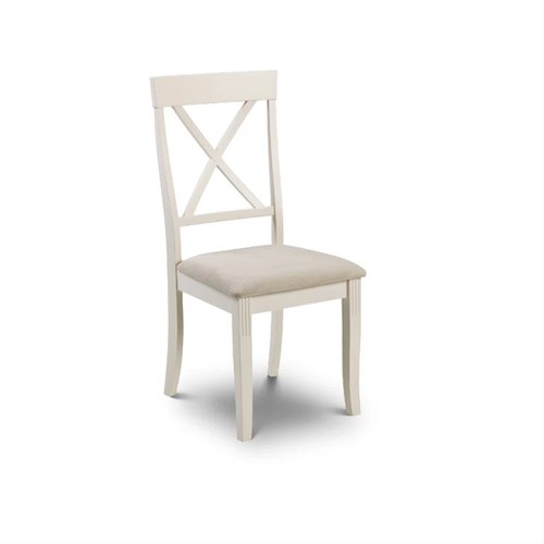 355 - 2 x Conklin ivory upholstered dining chairs RRP £124 - Boxed and require assembly