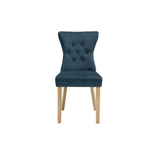 356 - 2 x Naples Peacock blue upholstered dining chairs RRP £259 - Boxed and require assembly