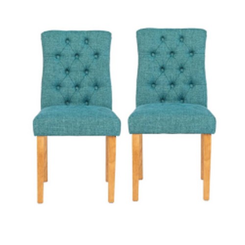 359 - 2 x Polsterstuhl green upholstered chairs RRP £199 - Boxed and require assembly