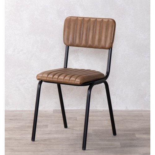 426 - 2 x Arlington leather upholstered restaurant chairs RRP £110 each - Already assembled