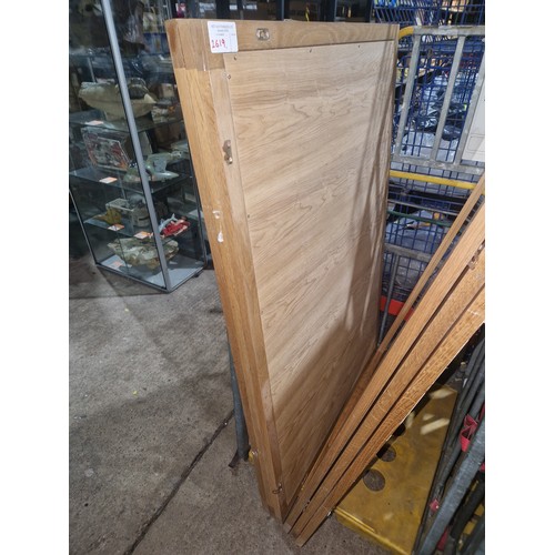 2619 - 3 x Oak framed mirrors each approx 90 x 130cm and 1 other smaller mirror