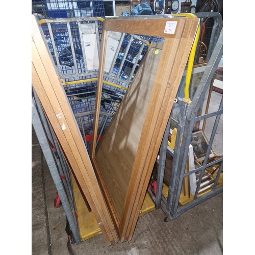 2619A - 3 x Oak framed mirrors each approx 90 x 130cm