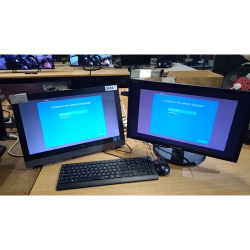 2474 - An all in one pc by Lenovo with a pentium 2.41ghz processor, 4gb ram, 500gb SSD running Windows 10 c... 