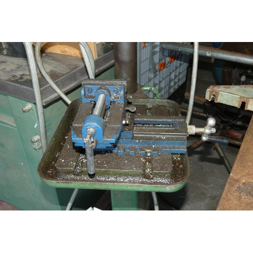 5049 - 1 x Meddings pillar drill 3ph serial number MF4 37995 fitted with a cross slide drilling vice and su... 