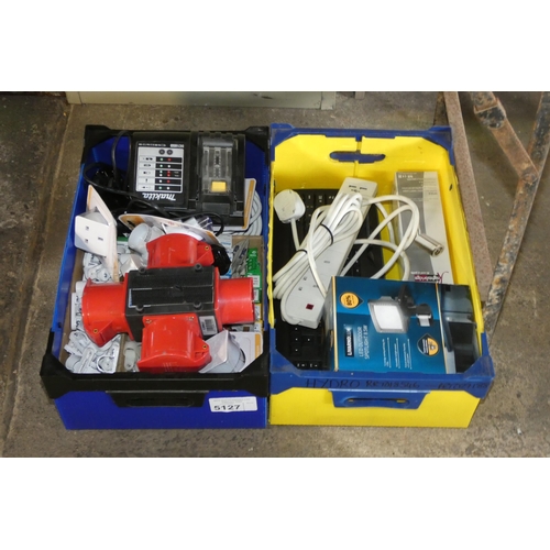 5127 - 2 boxes containing a quantity of various electrical related items