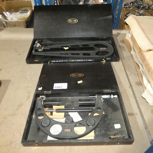 5507 - 2 x Moore and Wright large micrometers both in original boxes (one is a deep throat)