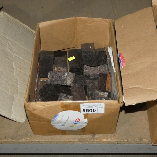 5509 - 1 box containing a quantity of small pieces of a very dark tropical hardwood (exact type unknown)