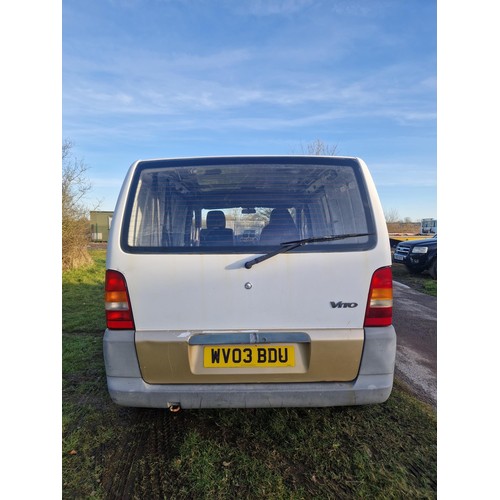 28 - Mercedes Vito Van,
Registration number: WV03 BDU,
V5: Present,
Odometer reading: 66,612 miles,
Date ... 