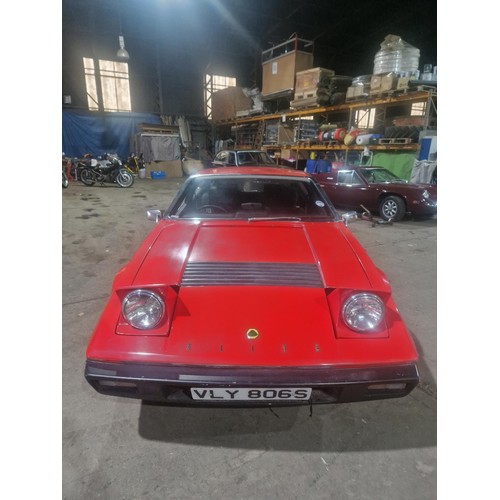 18 - Lotus Elite 501
Registration number: VLY 806S
V5: Present,
Odometer reading: 54,786 miles, 
Date of ... 