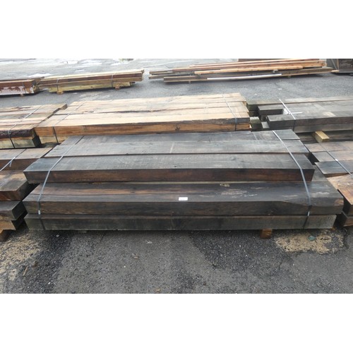 7032 - 11 x oak sleepers comprising of mostly 24.5 x 12 x 240cm