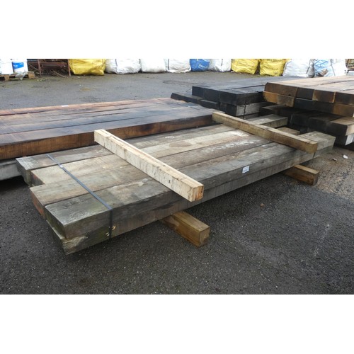 7038 - 8 x oak sleepers each measuring approx 20 x 8 x 240cm - Bottom stack