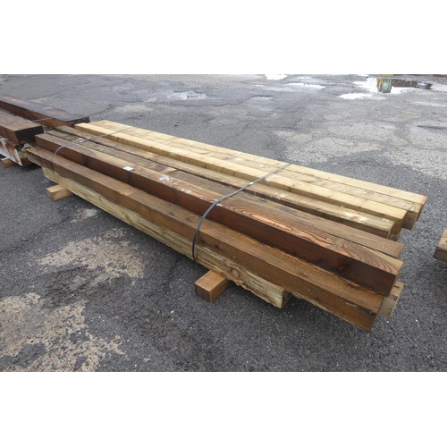 20+ x wooden posts measuring approx 10 x 10cm, lengths vary up to ...