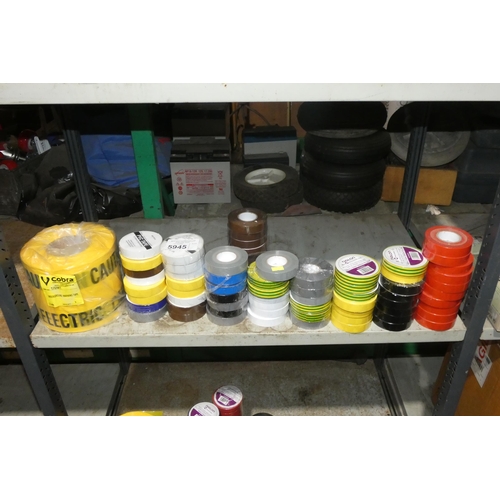 5945 - A quantity of various rolls of PVC insulation tape and 1 x roll of underground warning tape. Content... 