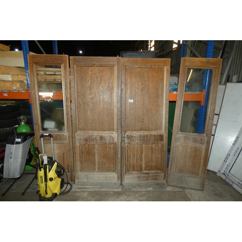 6002 - A pair of vintage oak doors  (no frame included) overall width of the pair is approx 150cm x 200cm h... 