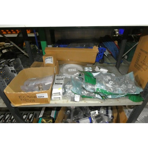 5968 - A quantity of various items including Britclips, roofing bolts / nuts, screws, earthing clamps etc. ... 