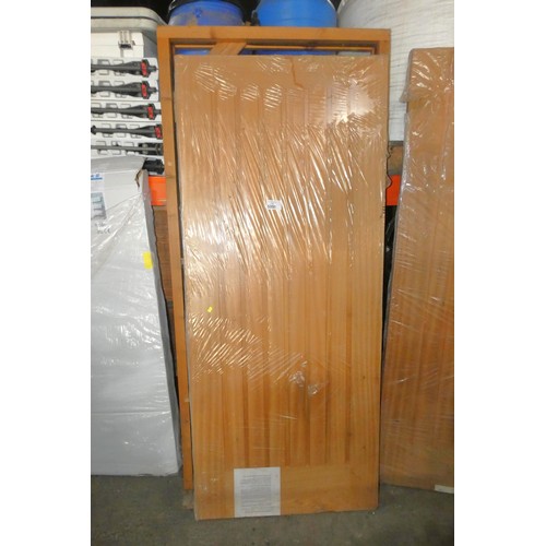 5991 - 1 x Sincol door with frame overall approx 93 x 207cm - Appears to be solid wood and no door furnitur... 