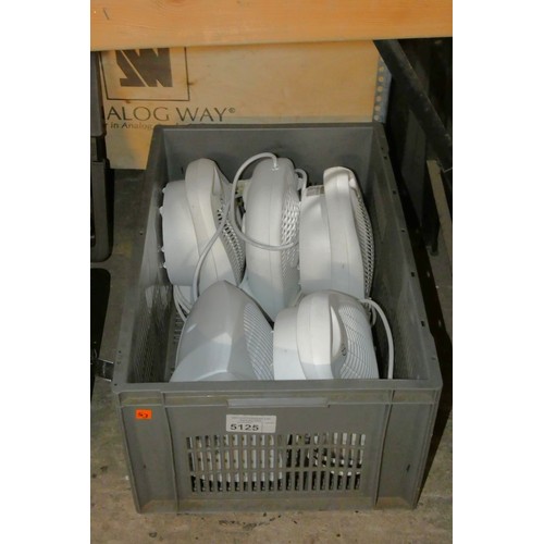 5125 - 1 x grey plastic box containing 5 x fan heaters 240v