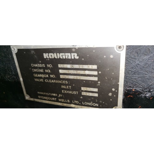 24 - Jaguar Kougar Sports Two seater.
Registration number: SNV 255V,
V5: Present, 
Chassis No: 031 08 79 ... 