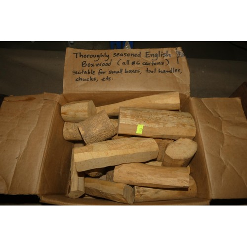 5498 - 2 boxes containing a quantity of various size pieces of seasoned English Boxwood