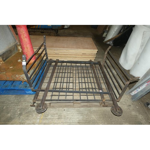 6455 - 2 sections of prefabricated metal railing - each is approx 123cm wide with a 55cm right angle turn o... 