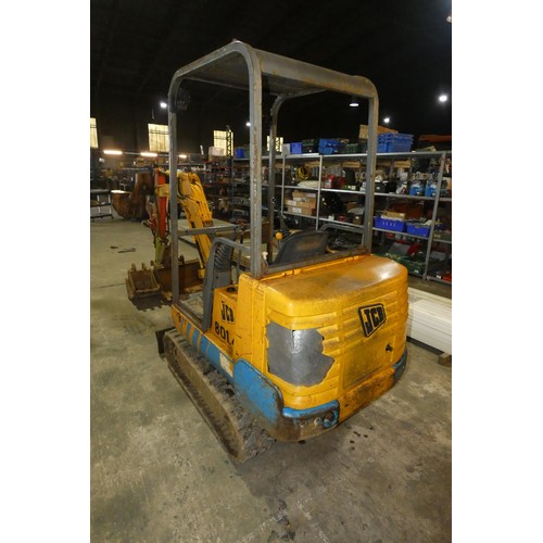 6990 - 1 x JCB 801.4 mini digger, hour meter reads 3498.4 hours, 1.4 ton, supplied with 3 x buckets compris... 