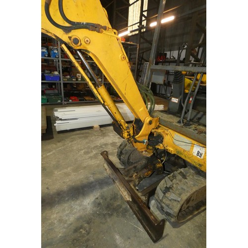 6990 - 1 x JCB 801.4 mini digger, hour meter reads 3498.4 hours, 1.4 ton, supplied with 3 x buckets compris... 