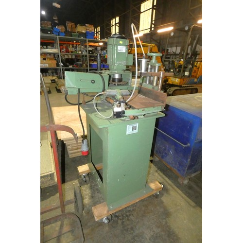 6451 - 1 x Barrie Irons AF350 horizontal metal cutting circular saw (end tenoner / slotter?) machine no. 00... 