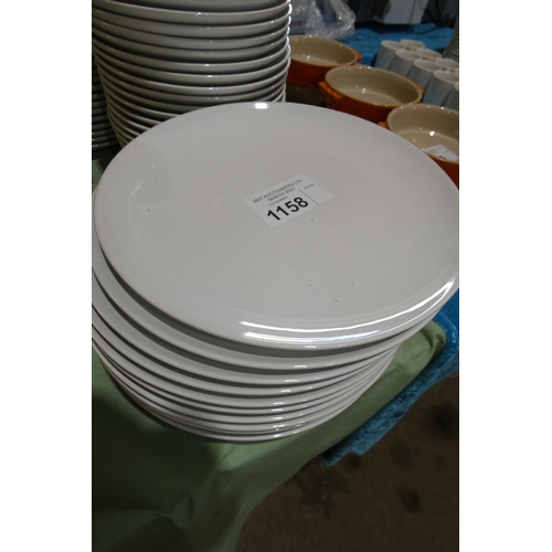 1158 - 12 x white dinner plates by IKEA approx 26cm