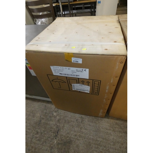 1186 - An unused under counter freezer by Tefcold type UF200VSGP, boxed