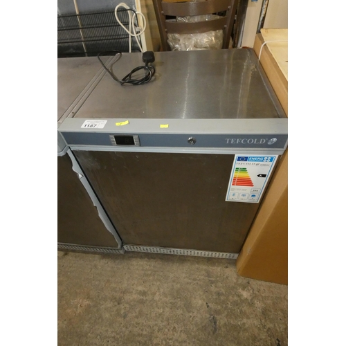 1187 - A commercial stainless steel under counter freezer by Tefcold type UF200VS-P - tested working - trad... 